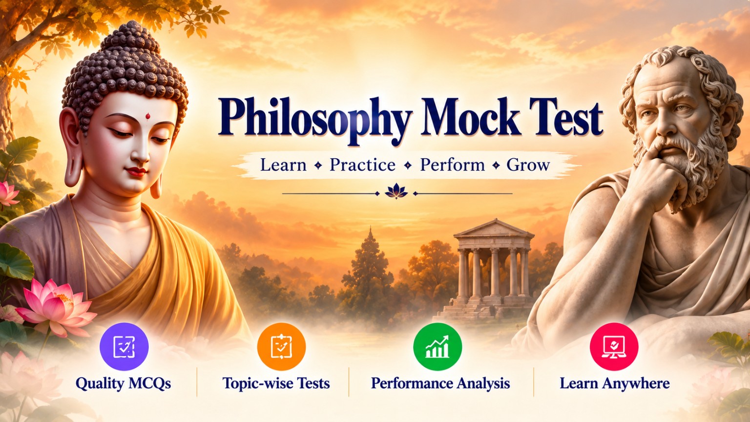 Buddha and classical philosopher visual